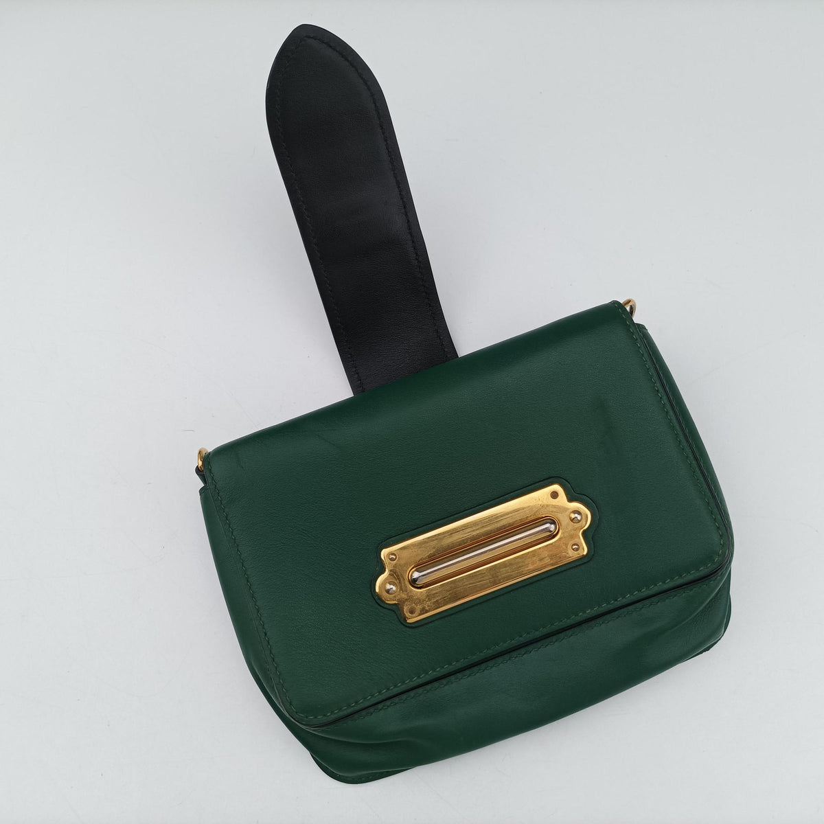 City Calf Cahier Green×black leather 25シティカーフ カイエ グリーン×ブラック レザー 25
