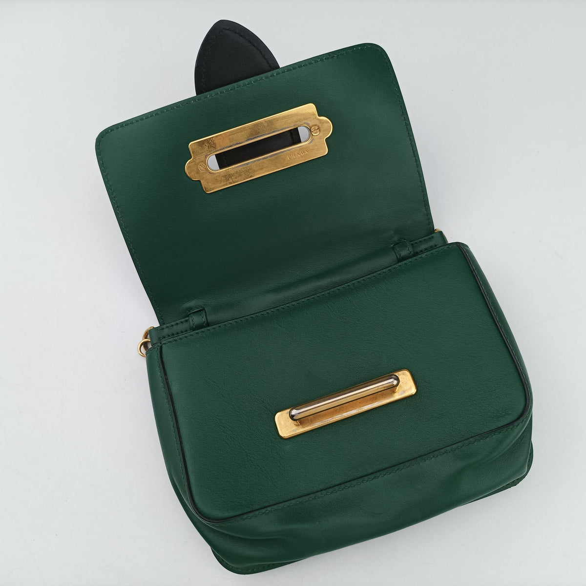 City Calf Cahier Green×black leather 25シティカーフ カイエ グリーン×ブラック レザー 25