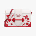 Cahier Heart and Flower White×red leather 25 Pカイエ ハート フラワー ホワイト×レッド レザー 25 P
