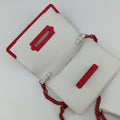 Cahier Heart and Flower White×red leather 25 Pカイエ ハート フラワー ホワイト×レッド レザー 25 P