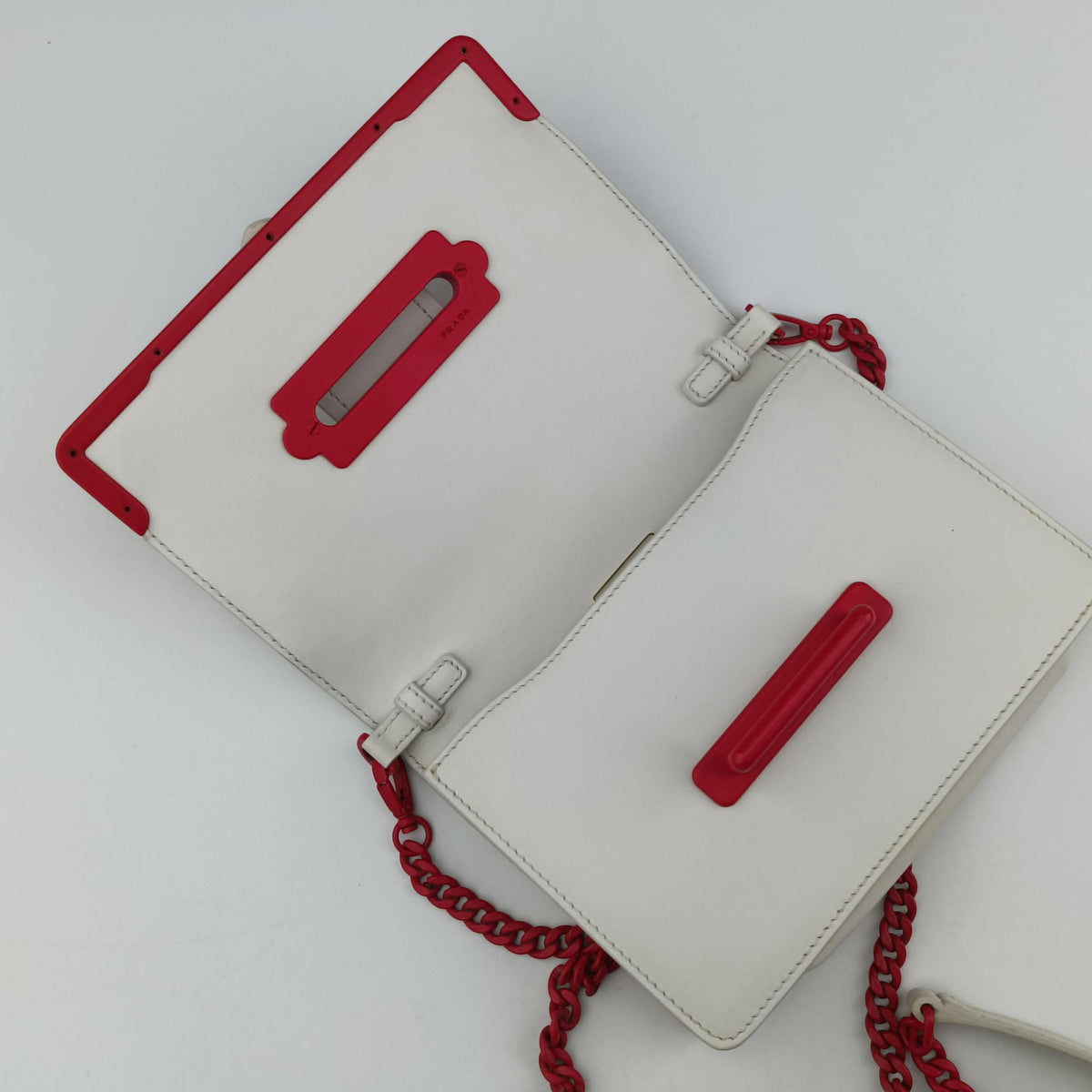 Cahier Heart and Flower White×red leather 25 Pカイエ ハート フラワー ホワイト×レッド レザー 25 P