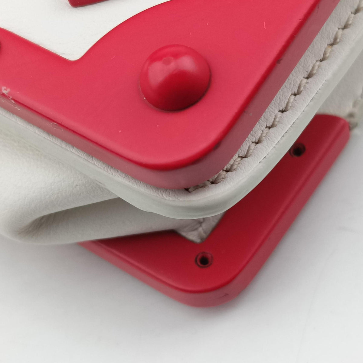 Cahier Heart and Flower White×red leather 25 Pカイエ ハート フラワー ホワイト×レッド レザー 25 P