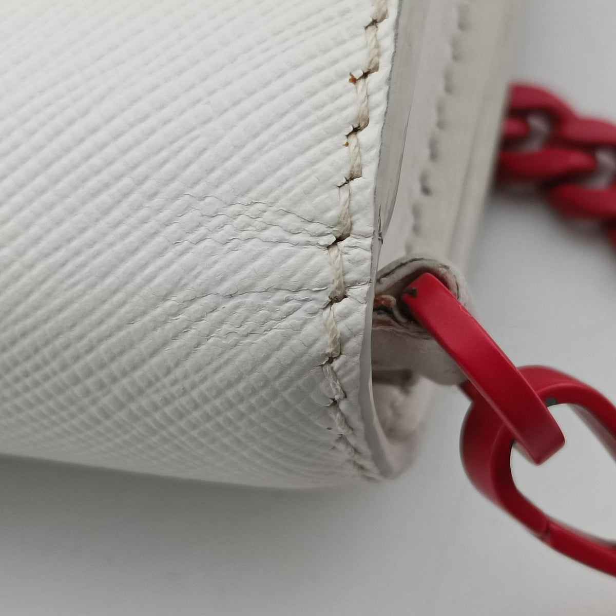Cahier Heart and Flower White×red leather 25 Pカイエ ハート フラワー ホワイト×レッド レザー 25 P