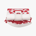 Cahier Heart and Flower White×red leather 25 Pカイエ ハート フラワー ホワイト×レッド レザー 25 P