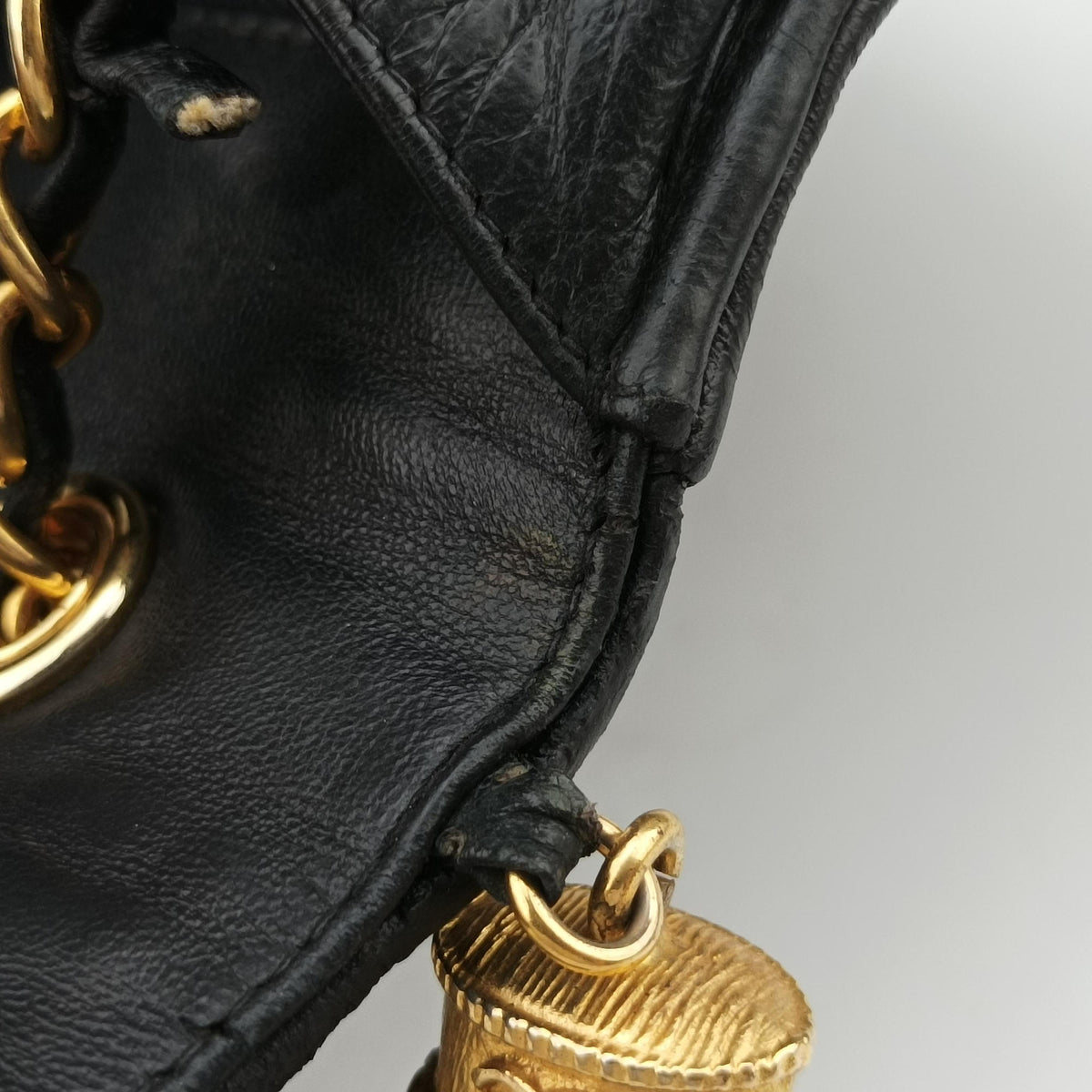 Matelasse fringe Black Lambskin 1141012マトラッセ フリンジ付き ブラック ラムスキン 1141012