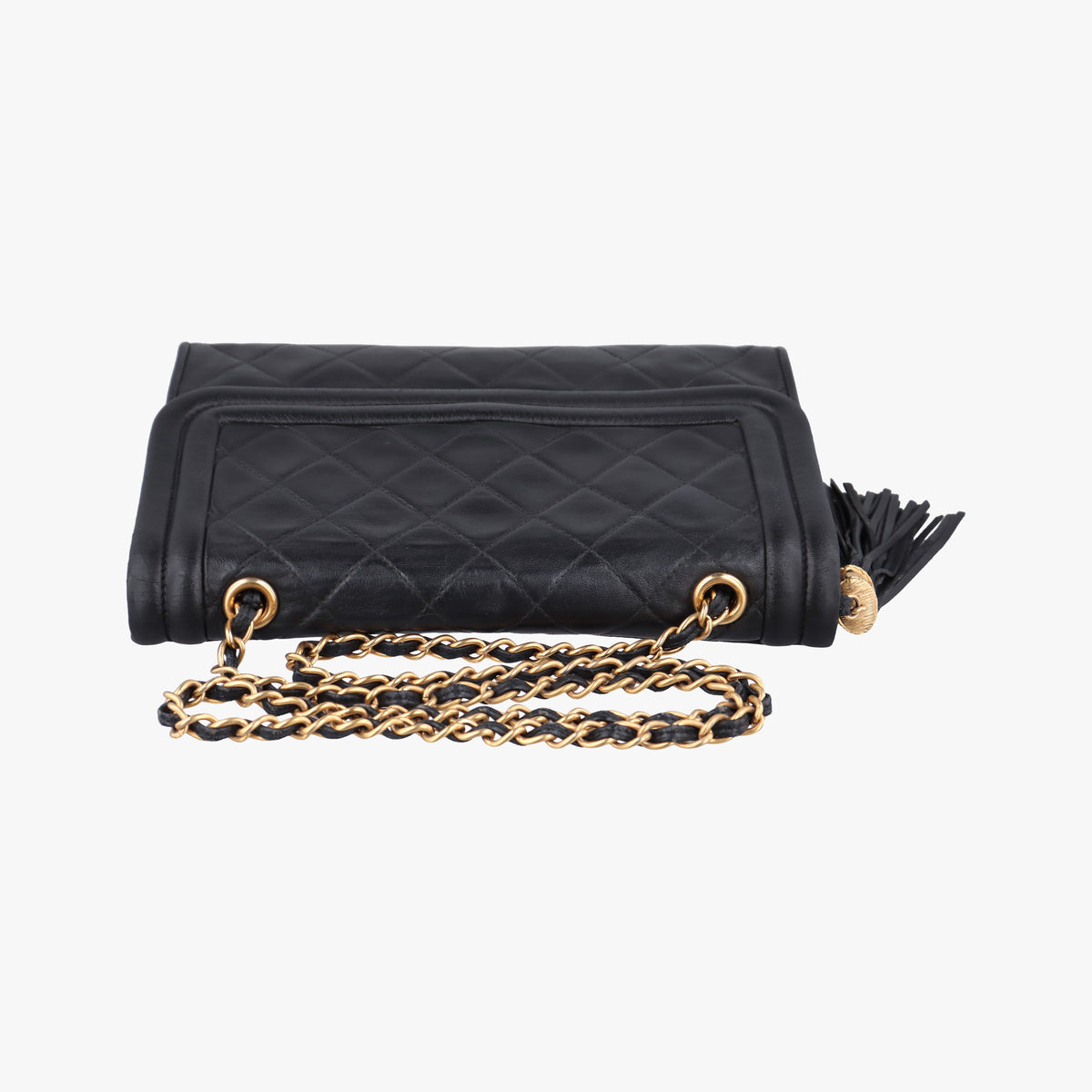 Matelasse fringe Black Lambskin 1141012マトラッセ フリンジ付き ブラック ラムスキン 1141012