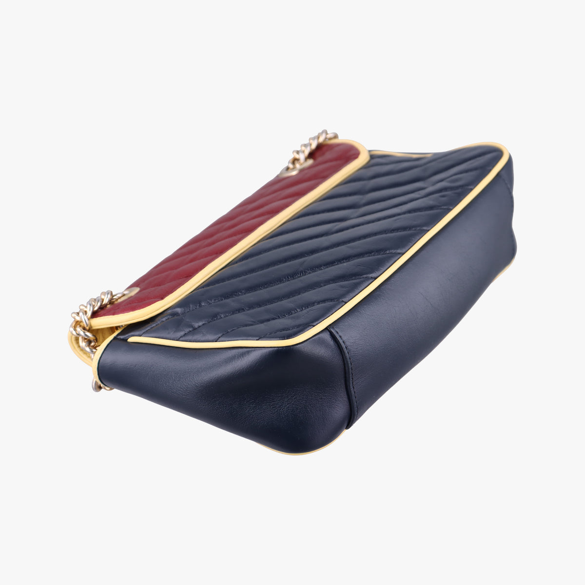 GG Marmont Navy×Red×Yellow Leather 443497 E034999119GGマーモント ネイビー×レッド×イエロー レザー 443497 E034999119