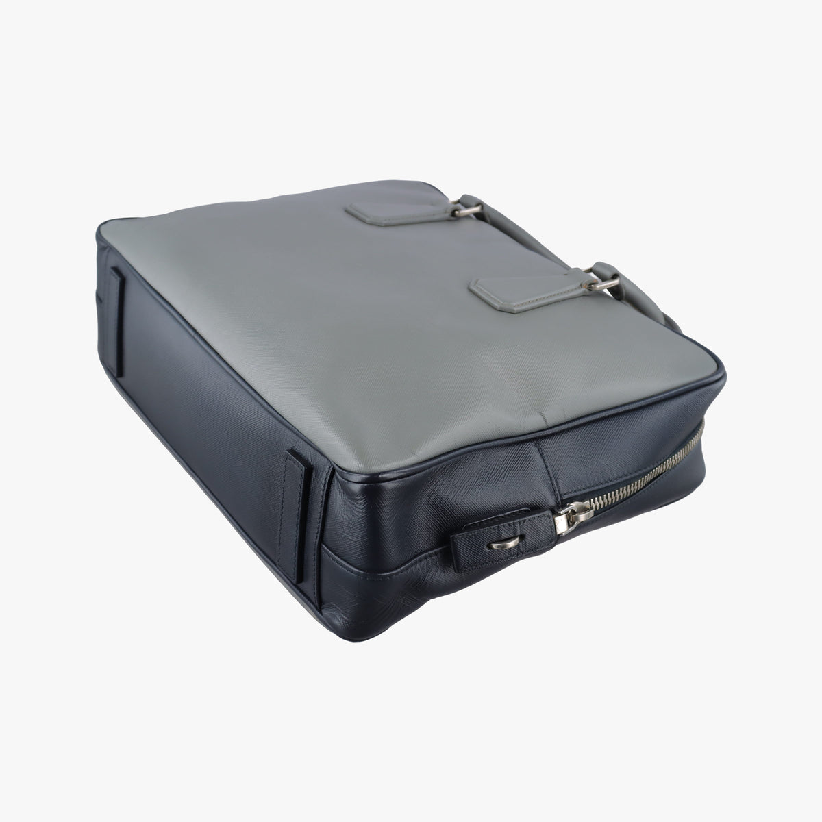 business bag briefcase Grey x Navy SAFFIANO Leather 2VE363 7/A 208ビジネスバッグ ブリーフケース グレー x ネイビー サフィアーノレザー 2VE363 7/A 208