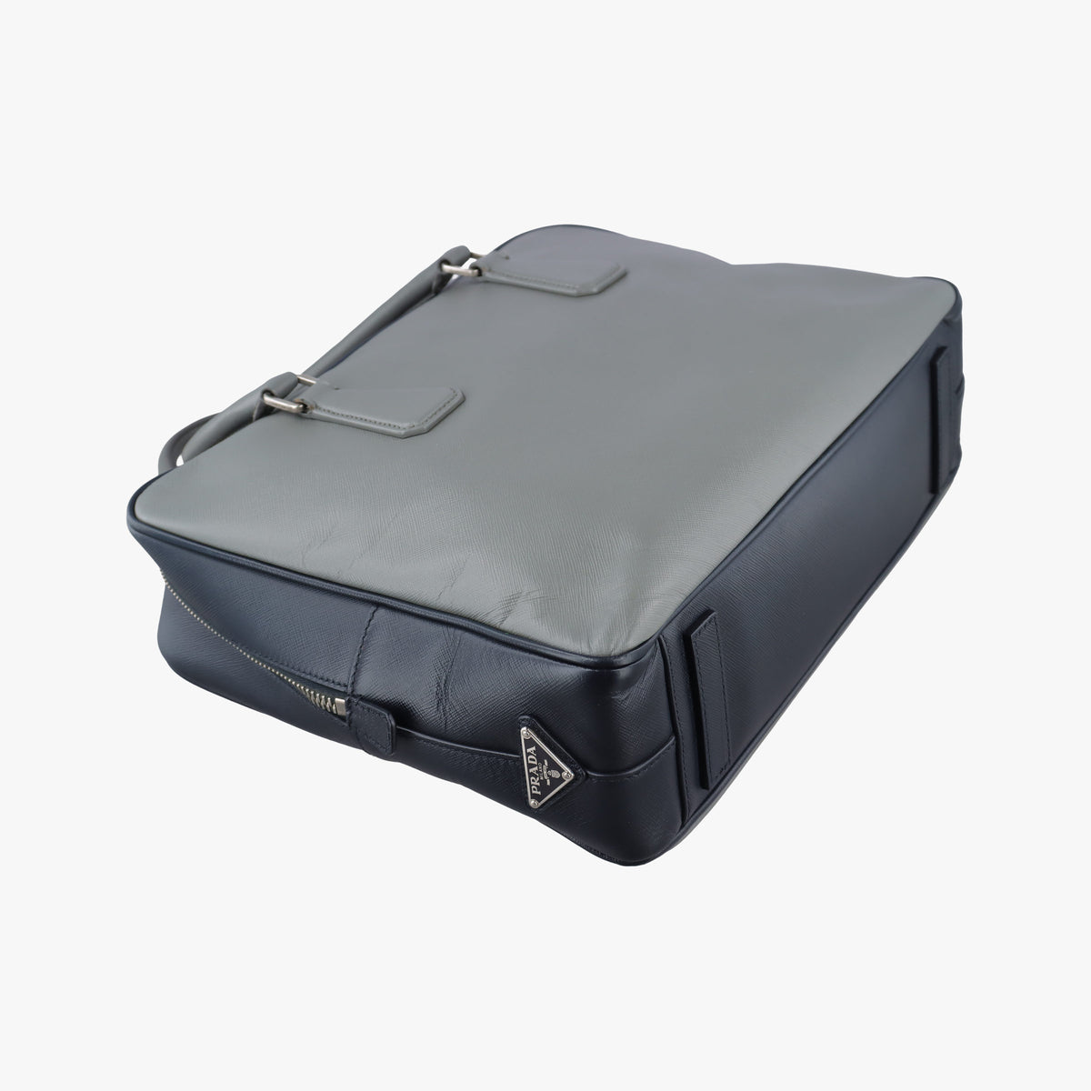 business bag briefcase Grey x Navy SAFFIANO Leather 2VE363 7/A 208ビジネスバッグ ブリーフケース グレー x ネイビー サフィアーノレザー 2VE363 7/A 208