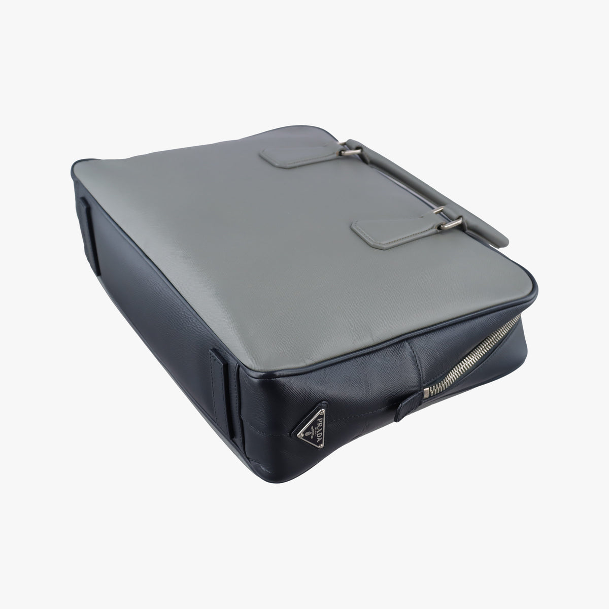 business bag briefcase Grey x Navy SAFFIANO Leather 2VE363 7/A 208ビジネスバッグ ブリーフケース グレー x ネイビー サフィアーノレザー 2VE363 7/A 208