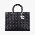 Lady Dior Black lambskin 01-MA-1110レディディオール ブラック ラムスキン 01-MA-1110
