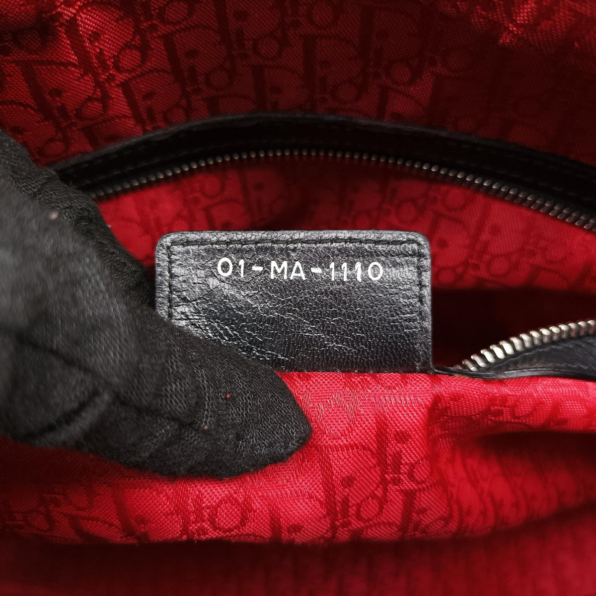 Lady Dior Black lambskin 01-MA-1110レディディオール ブラック ラムスキン 01-MA-1110