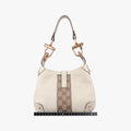 Piston Lock Jackie Hobo White Leather×canvas 120885 ニュージャッキー ホワイト レザー×キャンバス 120885 