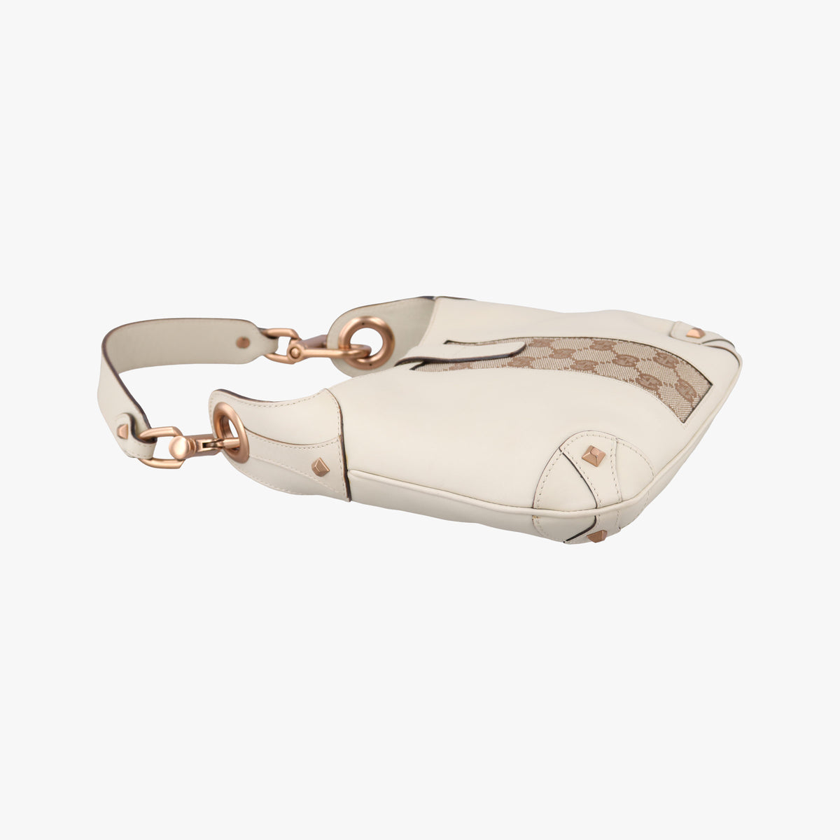 Piston Lock Jackie Hobo White Leather×canvas 120885 ニュージャッキー ホワイト レザー×キャンバス 120885 