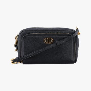 Caro Double Pouch Black Leather 05-BO-0271カロ ダブル ポーチ ブラック レザー 05-BO-0271
