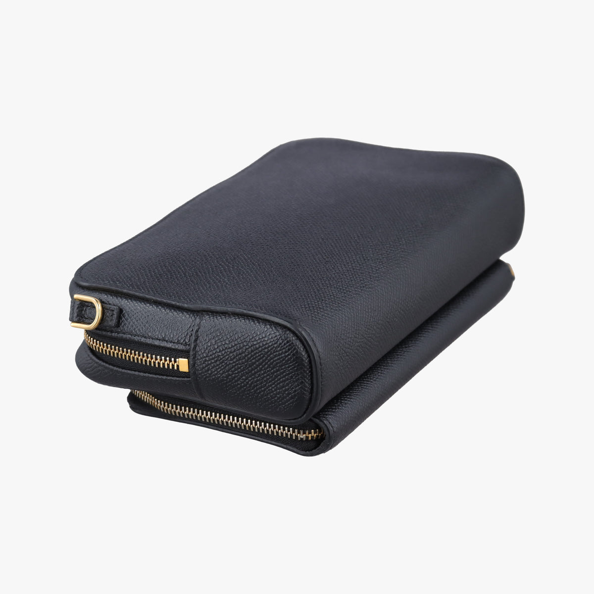 Caro Double Pouch Black Leather 05-BO-0271カロ ダブル ポーチ ブラック レザー 05-BO-0271