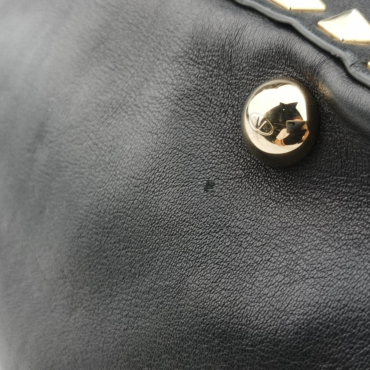 Rockstud Black Leather Lot number unknownロックスタッズ ブラック レザー 製番不明