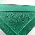 Triangle Logo Plate Green SAFFIANO Leather 2VH155 56 2トライアングル ロゴ プレート グリーン サフィアーノレザー 2VH155 56 2