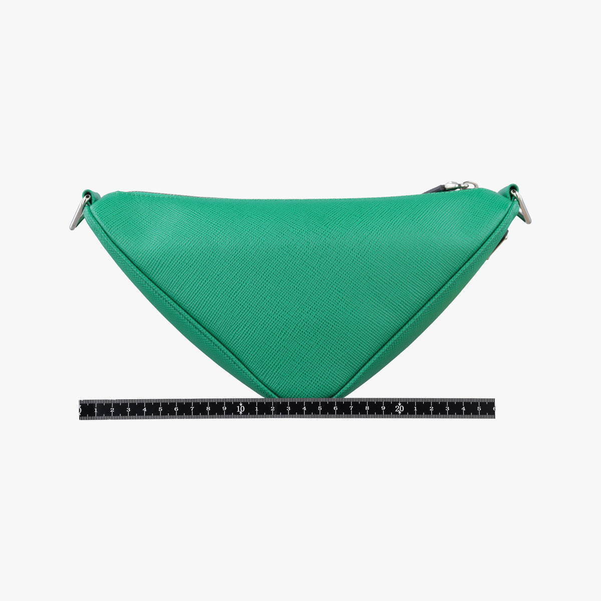 Triangle Logo Plate Green SAFFIANO Leather 2VH155 56 2トライアングル ロゴ プレート グリーン サフィアーノレザー 2VH155 56 2