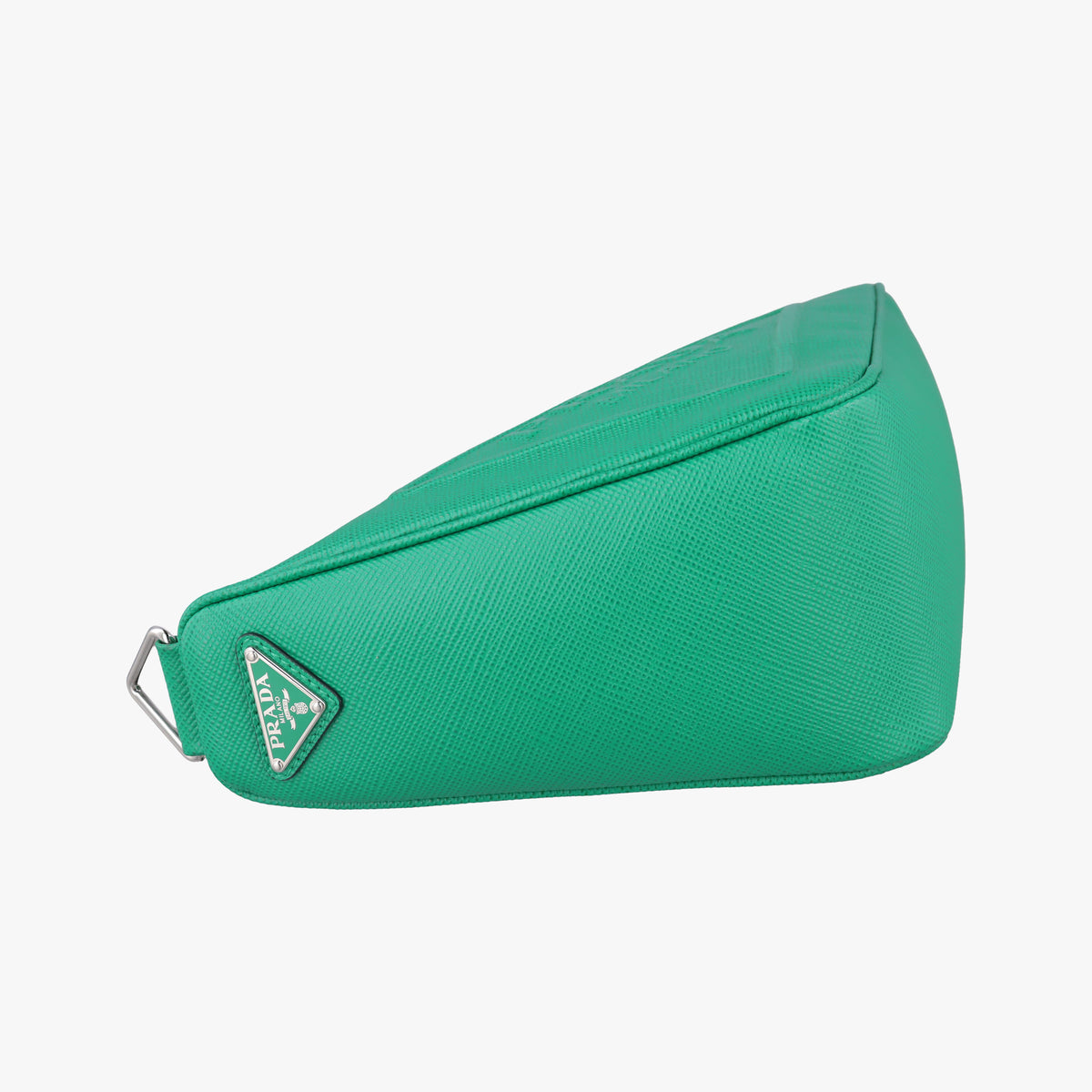 Triangle Logo Plate Green SAFFIANO Leather 2VH155 56 2トライアングル ロゴ プレート グリーン サフィアーノレザー 2VH155 56 2