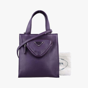 Turquoise Mini Tote Purple lambskin 1BG418 31/Vトライアングルロゴ パープル ラムスキン 1BG418 31/V