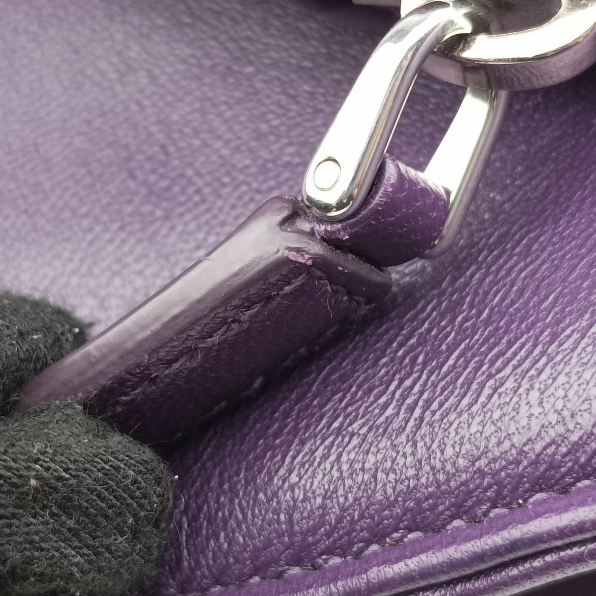 Turquoise Mini Tote Purple lambskin 1BG418 31/Vトライアングルロゴ パープル ラムスキン 1BG418 31/V