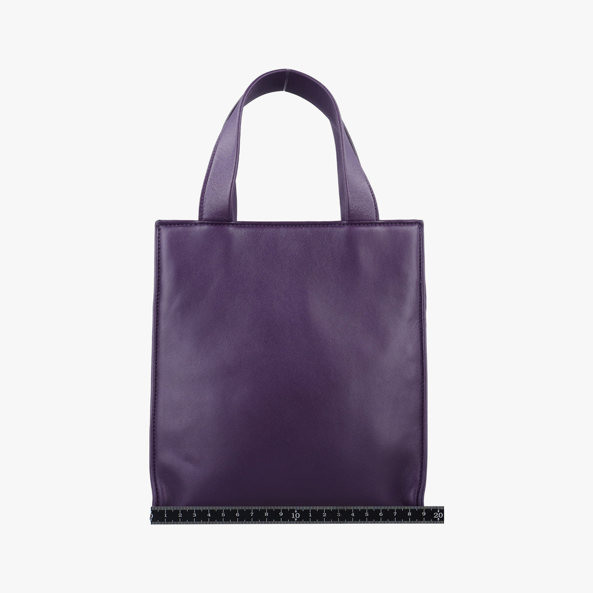 Turquoise Mini Tote Purple lambskin 1BG418 31/Vトライアングルロゴ パープル ラムスキン 1BG418 31/V