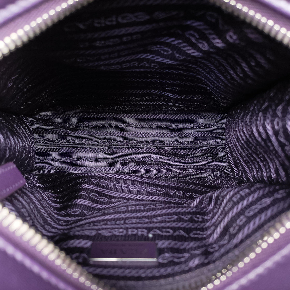 Turquoise Mini Tote Purple lambskin 1BG418 31/Vトライアングルロゴ パープル ラムスキン 1BG418 31/V