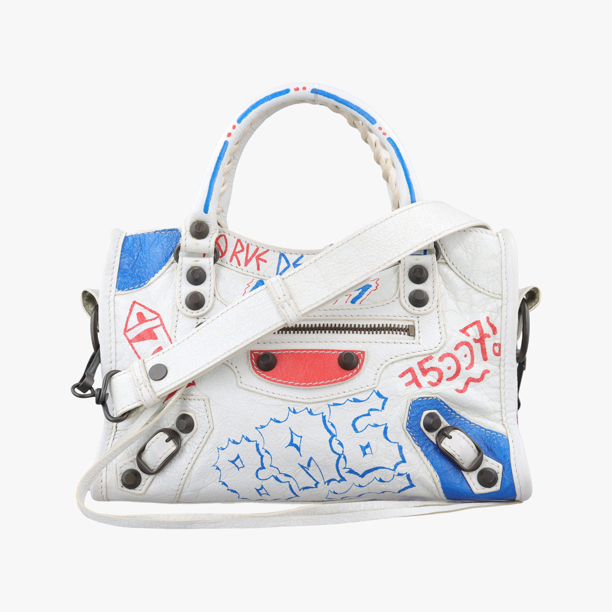Classic Mini City Graffiti White×Multicolor Arena Lambskin 300295 300295.9060.Y.528147クラシック ミニ シティ グラフィティ ホワイト×マルチカラー アリーナ ラムスキン 300295 300295.9060.Y.528147