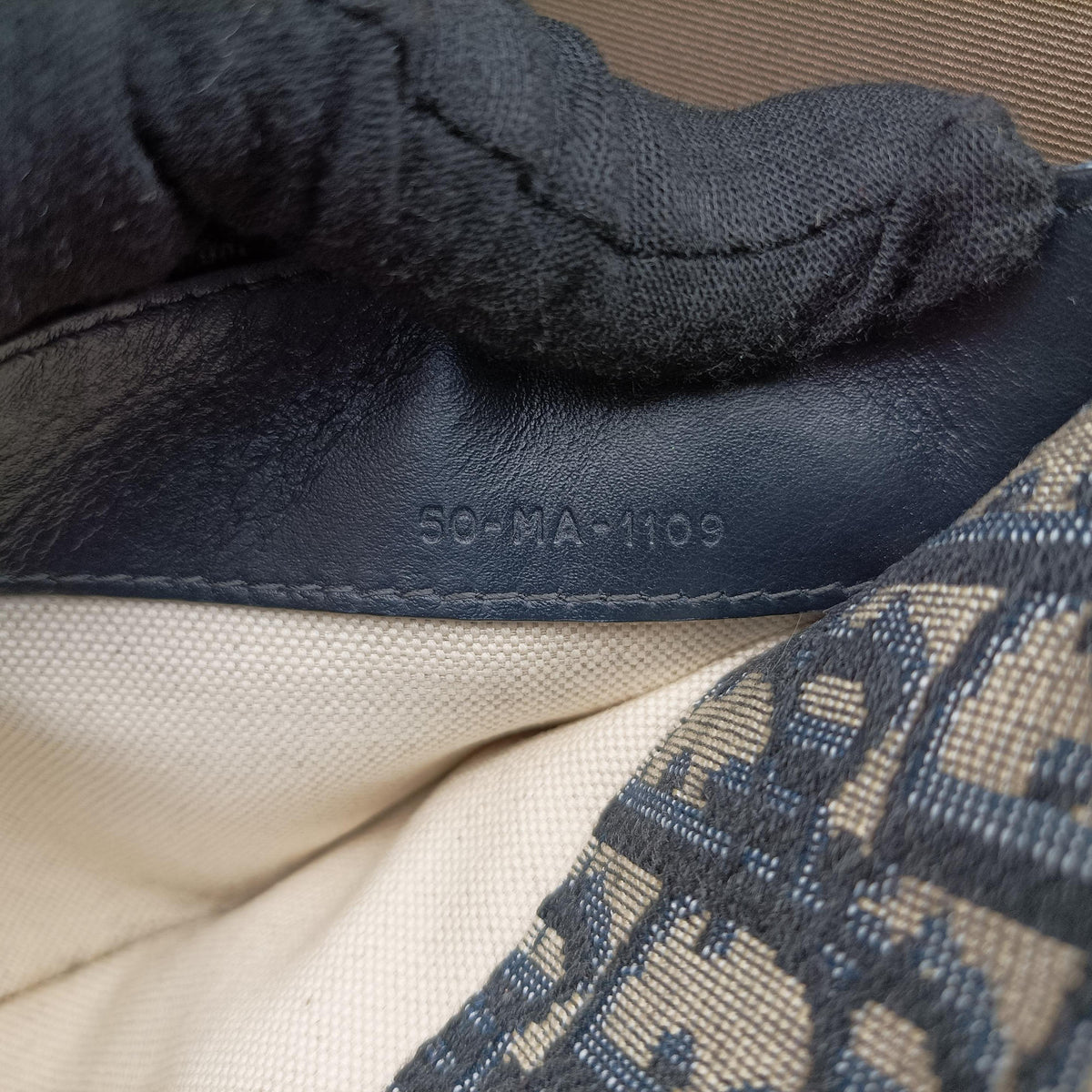 Saddle Navy Jacquard×Leather 50-MA-1109サドル ネイビー ジャガード×レザー 50-MA-1109
