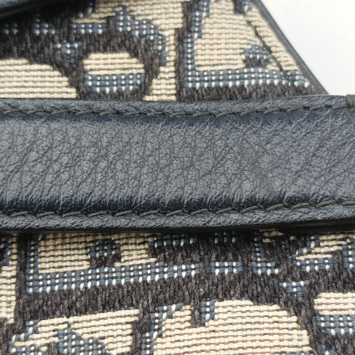 Saddle Navy Jacquard×Leather 50-MA-1109サドル ネイビー ジャガード×レザー 50-MA-1109