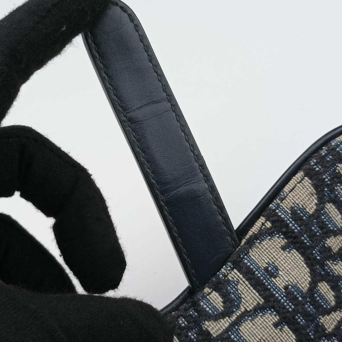 Saddle Navy Jacquard × Leather 28-MA-0210 IC Chipサドル ネイビー ジャガード×レザー 28-MA-0210 ICチップ
