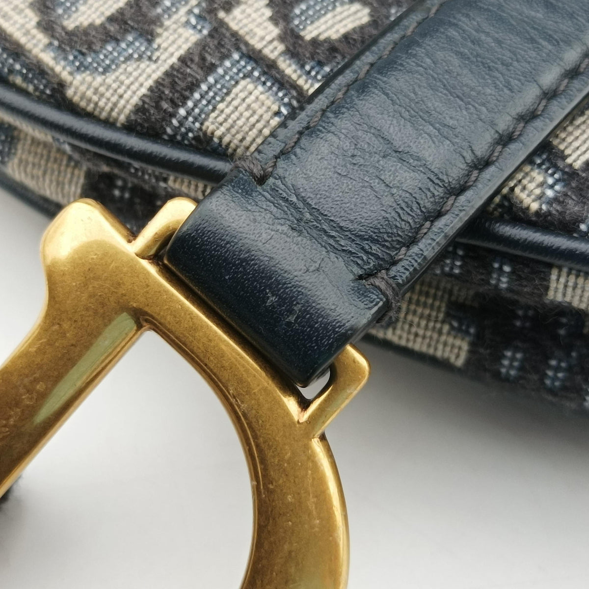 Saddle Navy Jacquard × Leather 28-MA-0210 IC Chipサドル ネイビー ジャガード×レザー 28-MA-0210 ICチップ