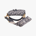 Saddle Navy Jacquard × Leather 28-MA-0210 IC Chipサドル ネイビー ジャガード×レザー 28-MA-0210 ICチップ