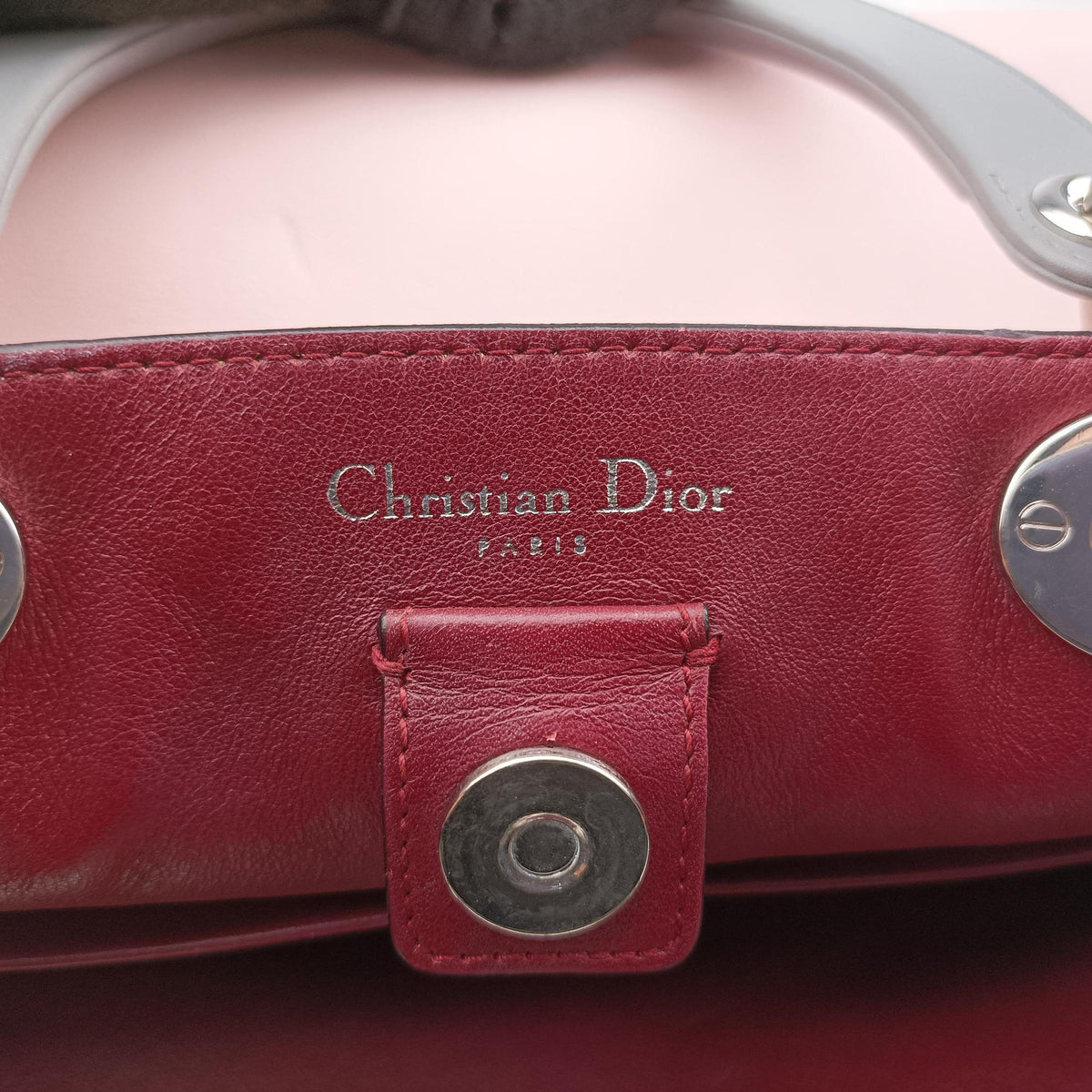 Diorissimo Pink×gray Leather 09-MA-0144ディオリッシモ ピンク×グレー レザー 09-MA-0144