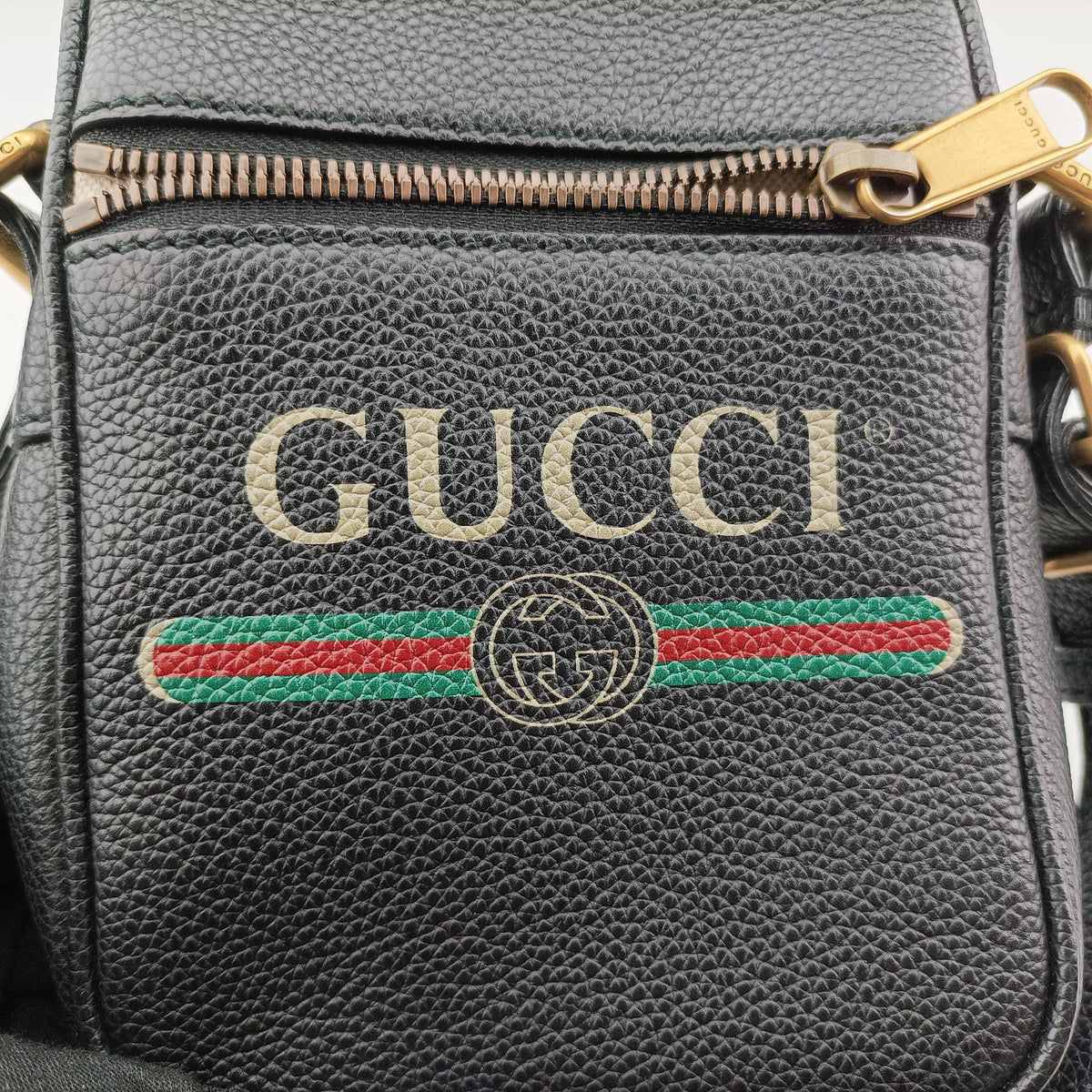 Print Messenger Black Leather 574803 G028991955プリントメッセンジャー ブラック レザー 574803 G028991955