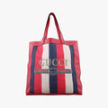 Print Blue×Red×Ivory canvas×leather 523781 F025232802プリント ブルー×レッド×アイボリー キャンバス×レザー 523781 F025232802