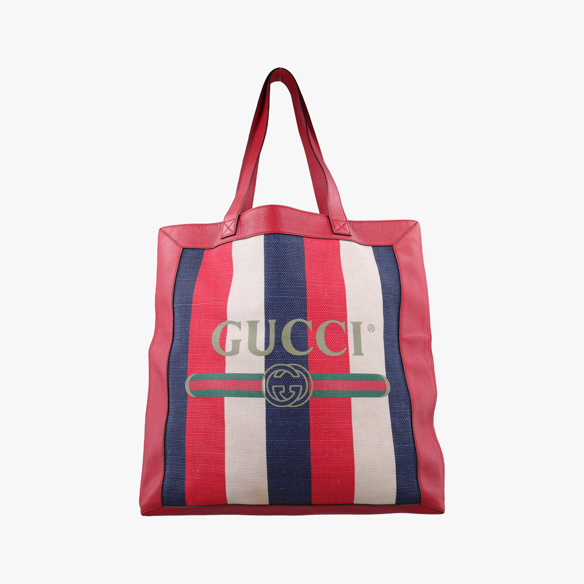 Print Blue×Red×Ivory canvas×leather 523781 F025232802プリント ブルー×レッド×アイボリー キャンバス×レザー 523781 F025232802