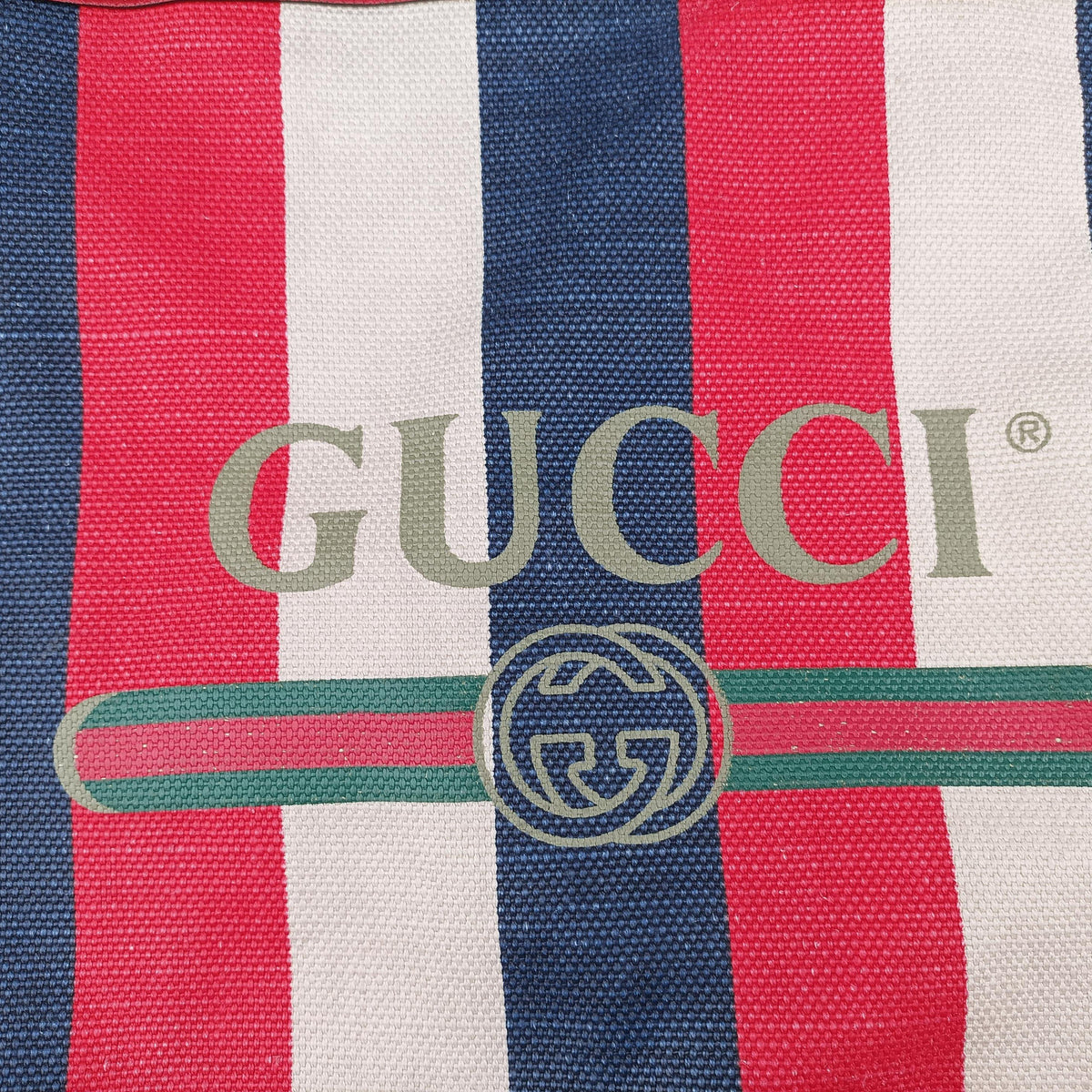 Print Blue×Red×Ivory canvas×leather 523781 F025232802プリント ブルー×レッド×アイボリー キャンバス×レザー 523781 F025232802