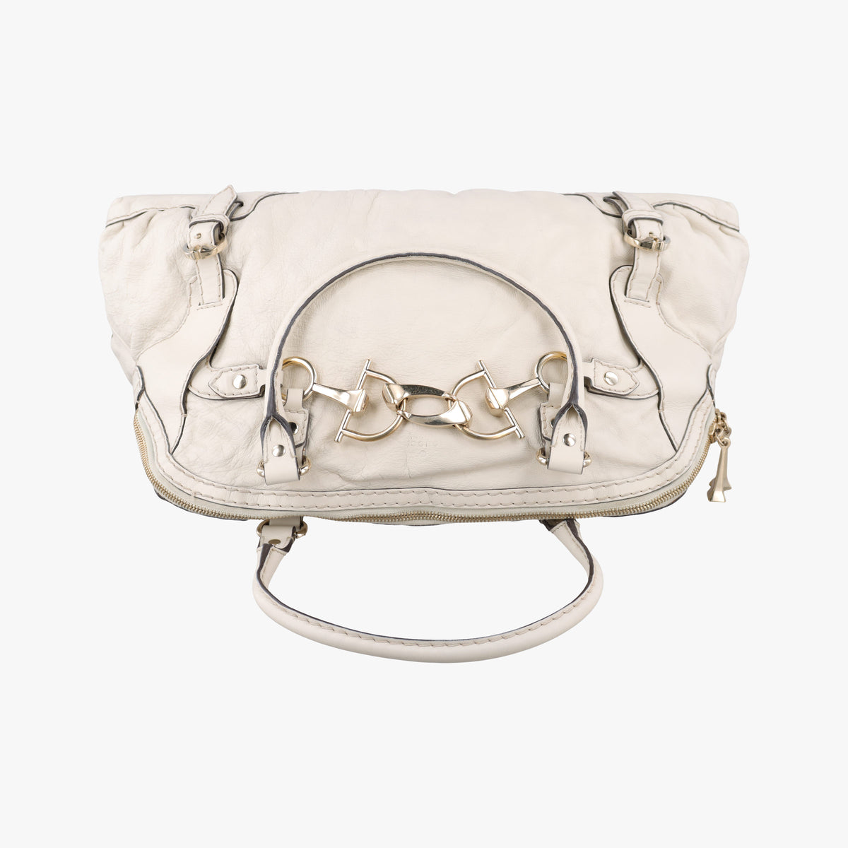 Horsebit Nail White Leather 189890 A2081946ホースビット ホワイト レザー 189890 A2081946