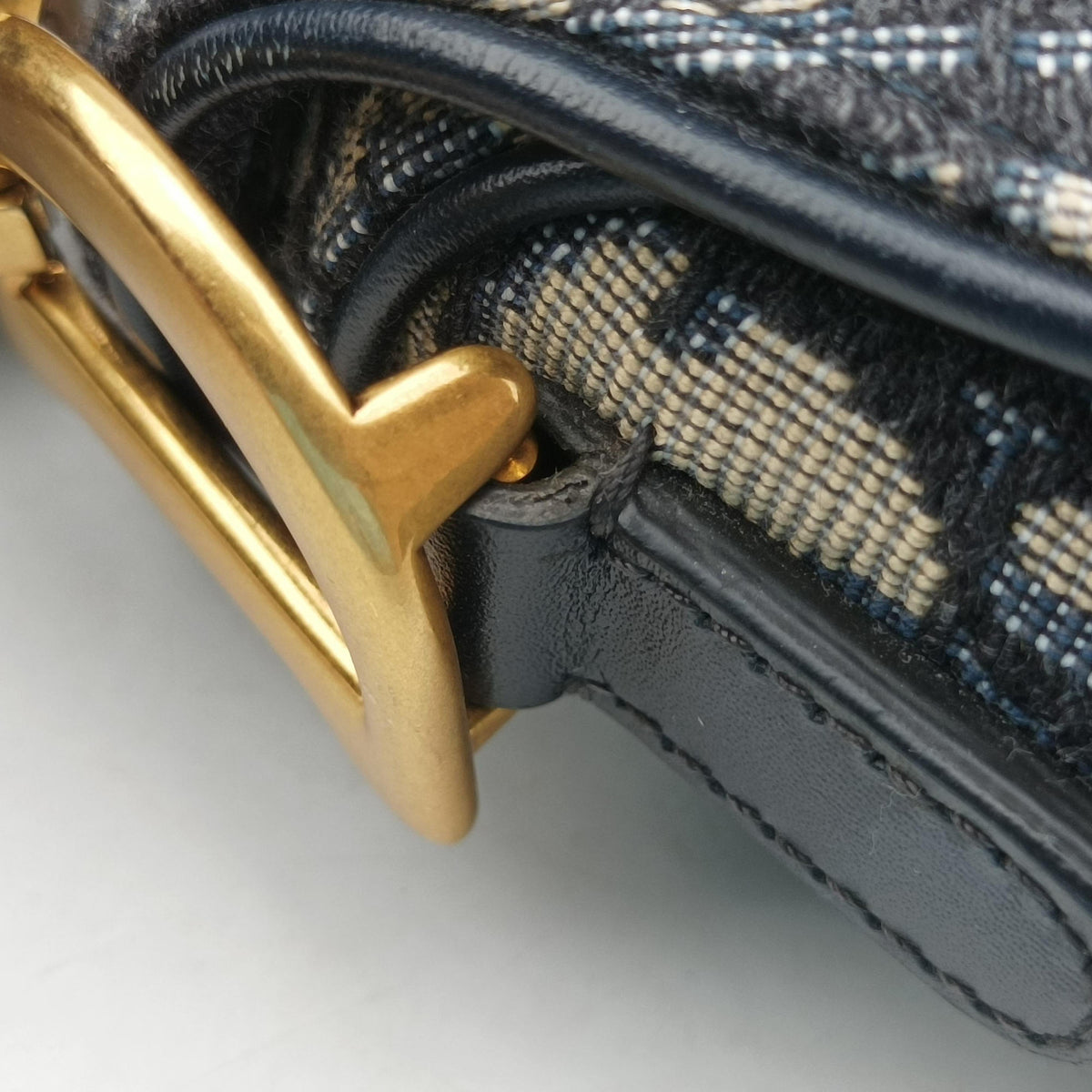 Saddle Navy Jacquard × Leather 01-BO-0210 IC Chipサドル ネイビー ジャガード×レザー 01-BO-0210 ICチップ