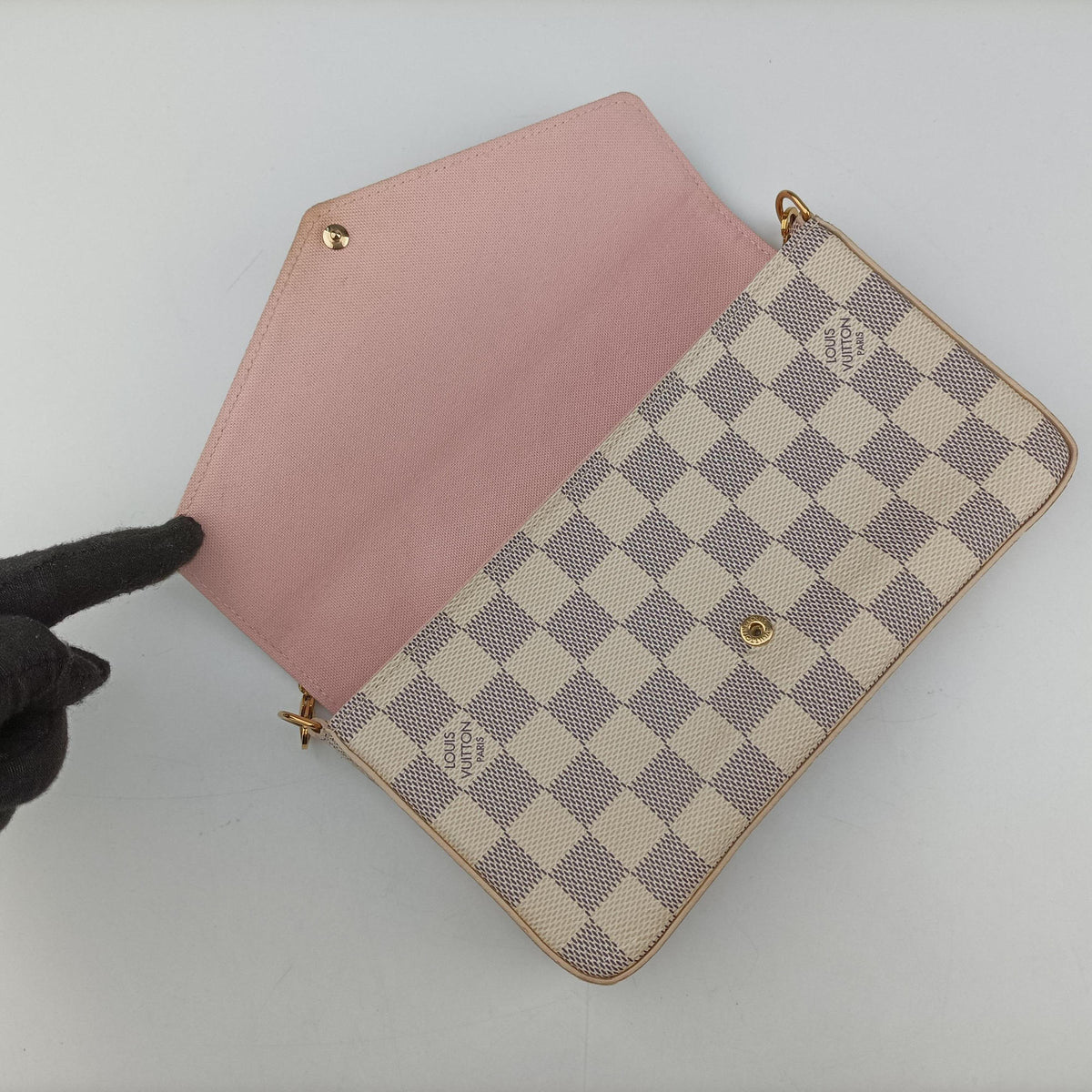 Pochette Felicie Azur Damier Canvas N63106 MI2199 IC Chipポシェットフェリシー アズール ダミエキャンバス N63106 MI2199 ICチップ