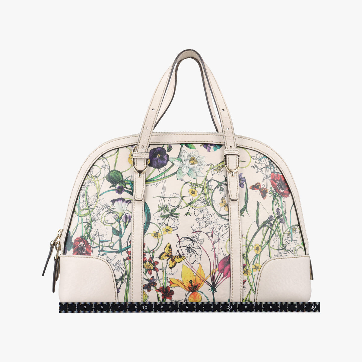 Nice Floral White Leather 309617 C015939087ニースフローラ アイボリー×マルチカラー レザー 309617 C015939087