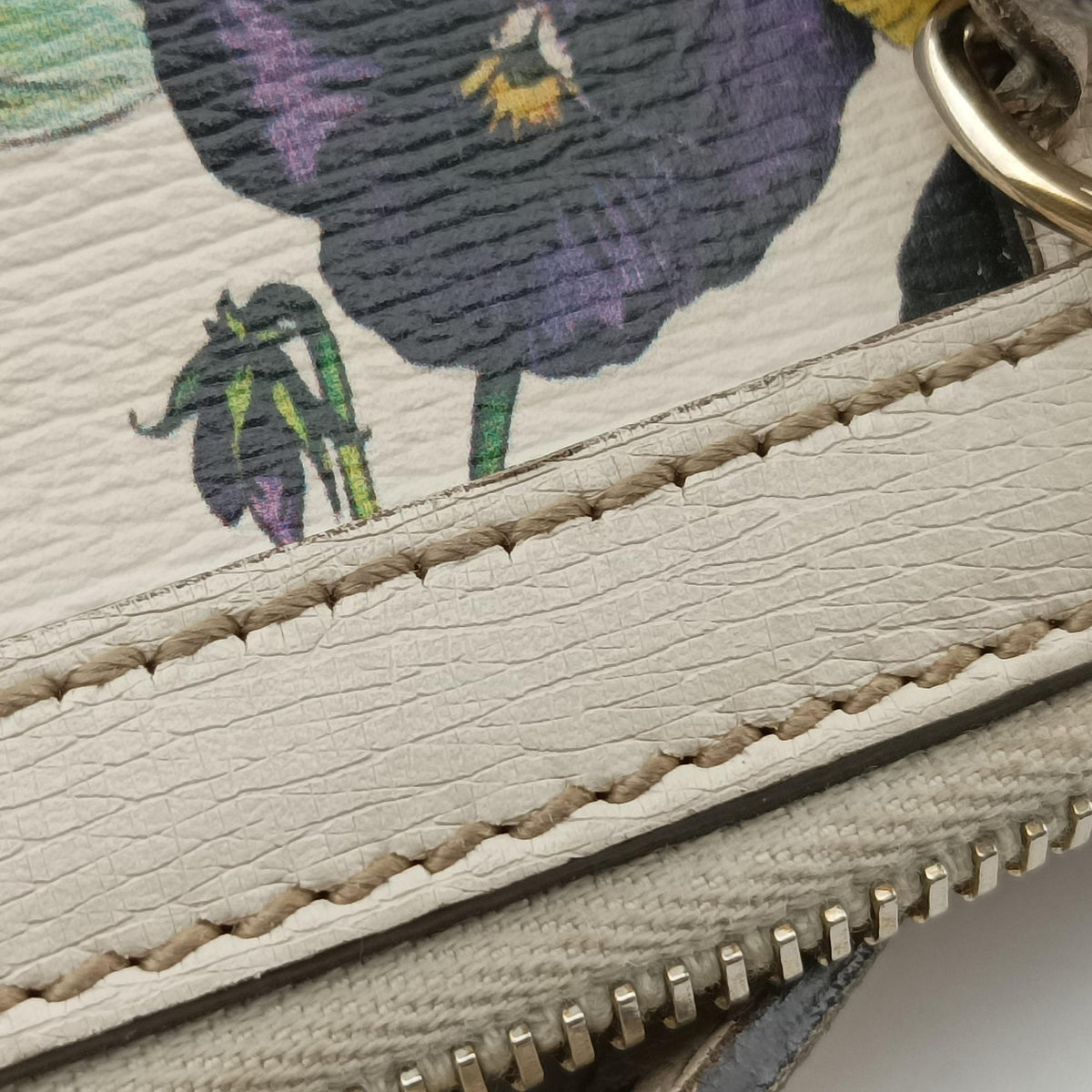 Nice Floral White Leather 309617 C015939087ニースフローラ アイボリー×マルチカラー レザー 309617 C015939087