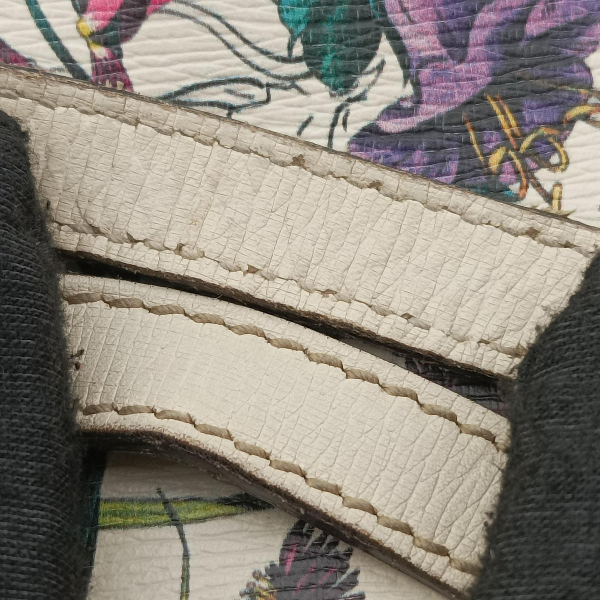 Nice Floral White Leather 309617 C015939087ニースフローラ アイボリー×マルチカラー レザー 309617 C015939087
