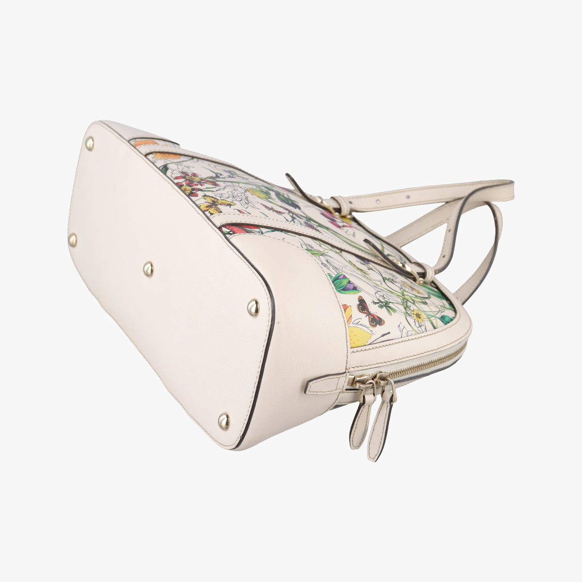 Nice Floral White Leather 309617 C015939087ニースフローラ アイボリー×マルチカラー レザー 309617 C015939087