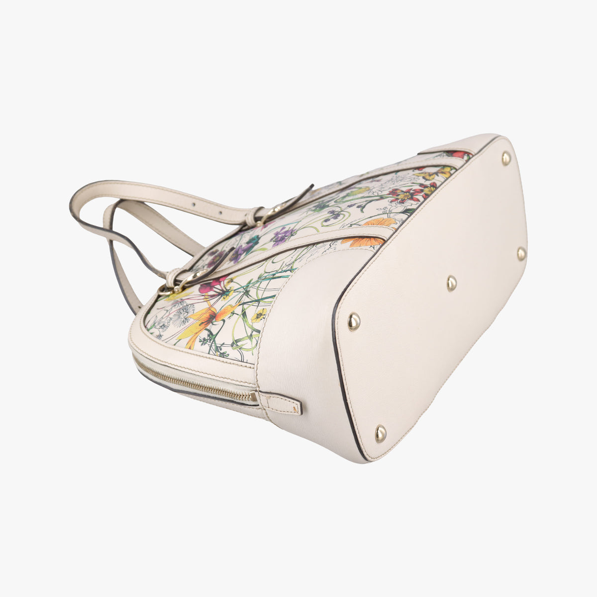 Nice Floral White Leather 309617 C015939087ニースフローラ アイボリー×マルチカラー レザー 309617 C015939087