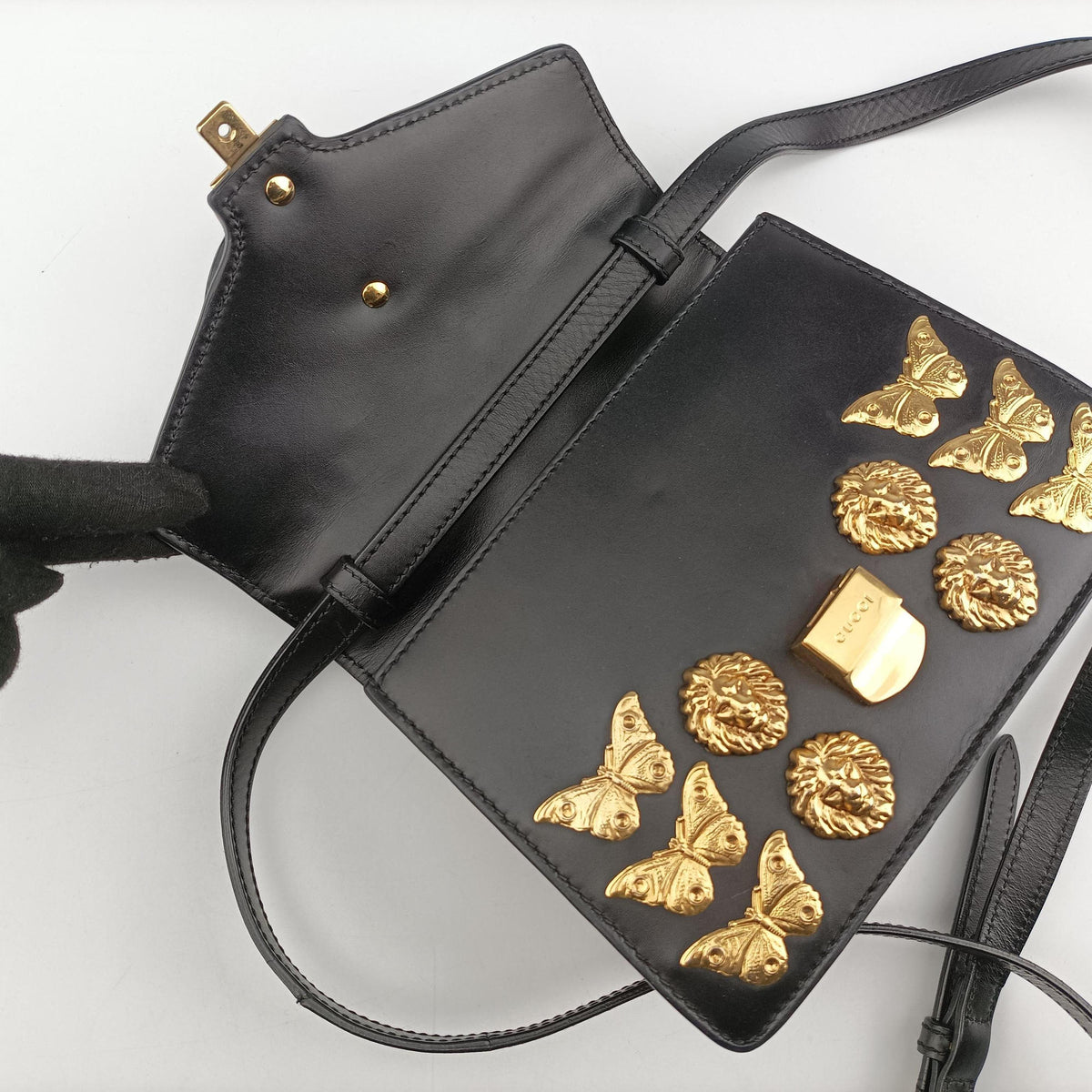 Sylvie Black Leather 470270 E022670856シルヴィ ブラック レザー 470270 E022670856
