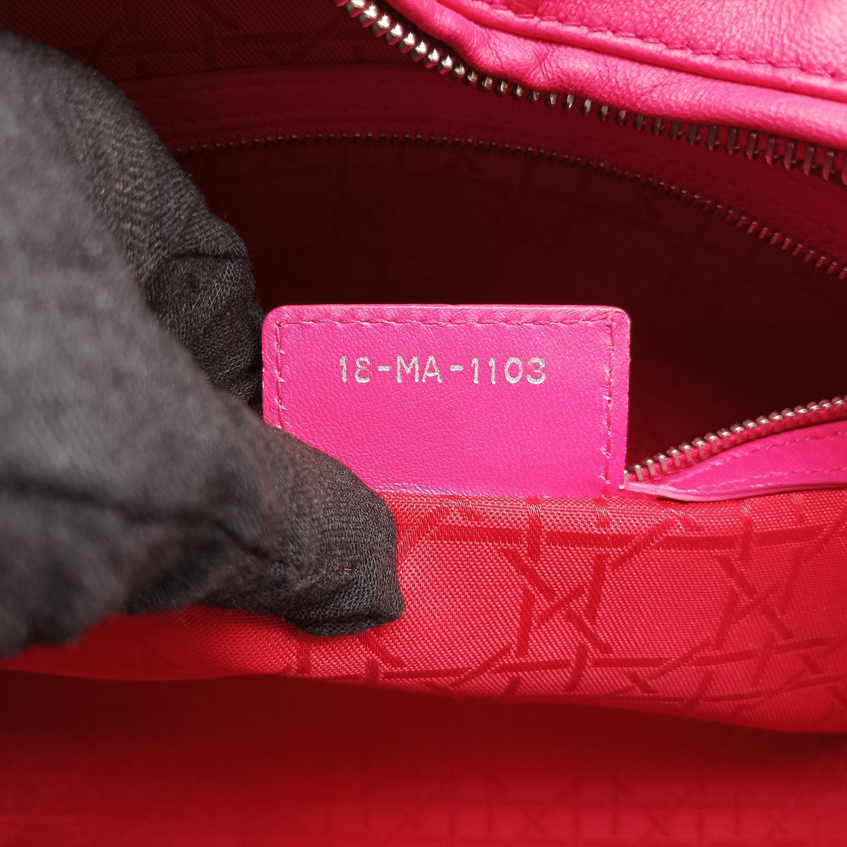 Lady Dior Rose lambskin 18-MA-1103レディディオール ローズ レッド ラムスキン 18-MA-1103