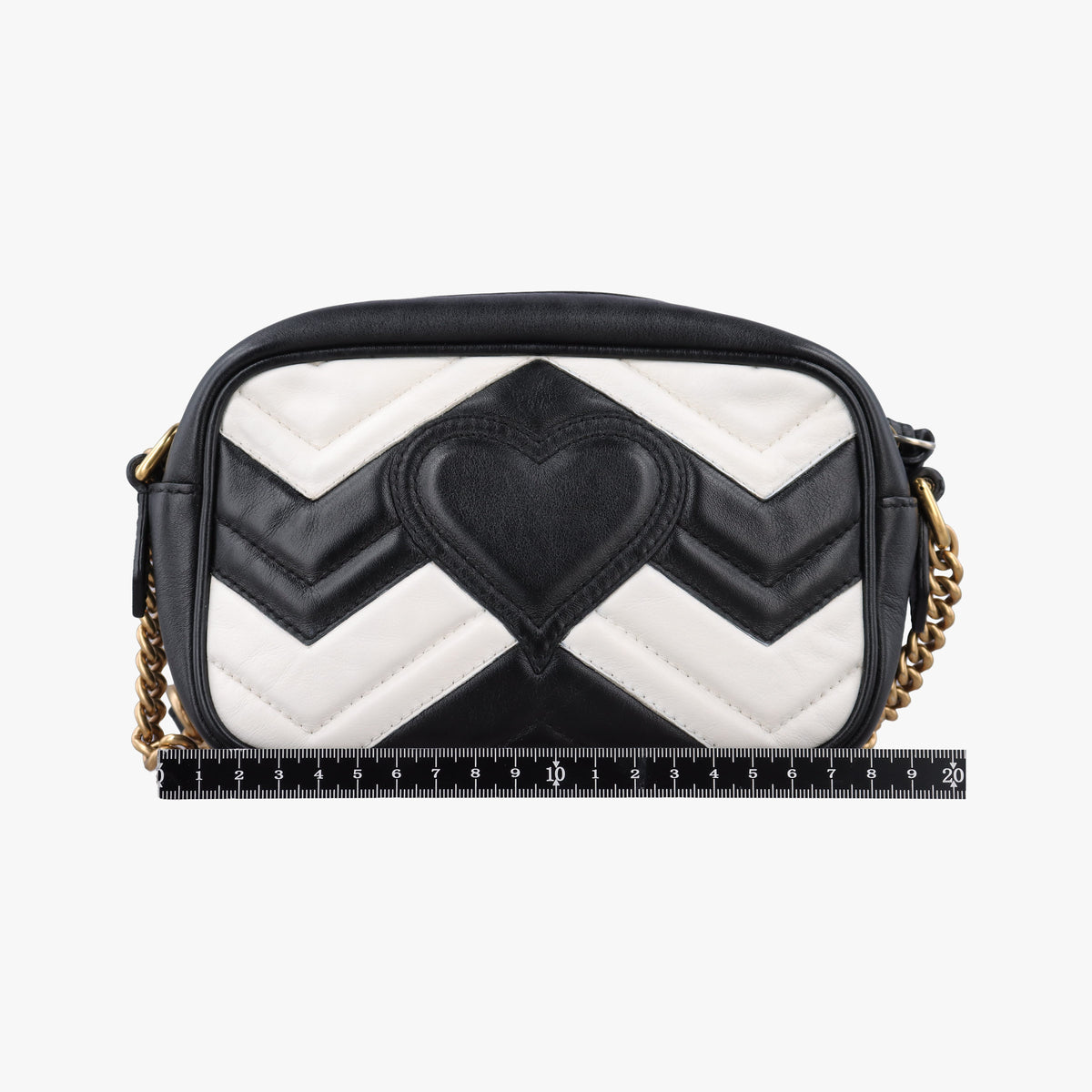 GG Marmont Black×white Leather 448065 H020759899GGマーモント ブラック×ホワイト レザー 448065 H020759899